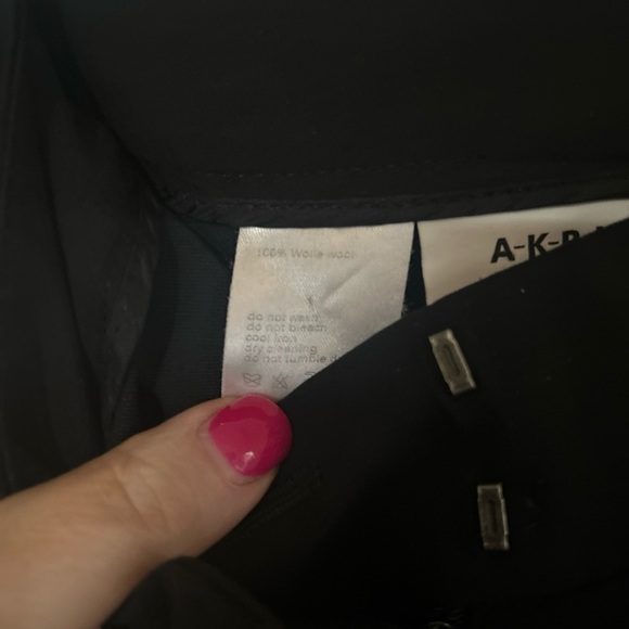 AKRIS PUNTO Wool Trouser Dress Pants Womens 8 Black Straight Leg Pockets NICE - Picture 3 of 5